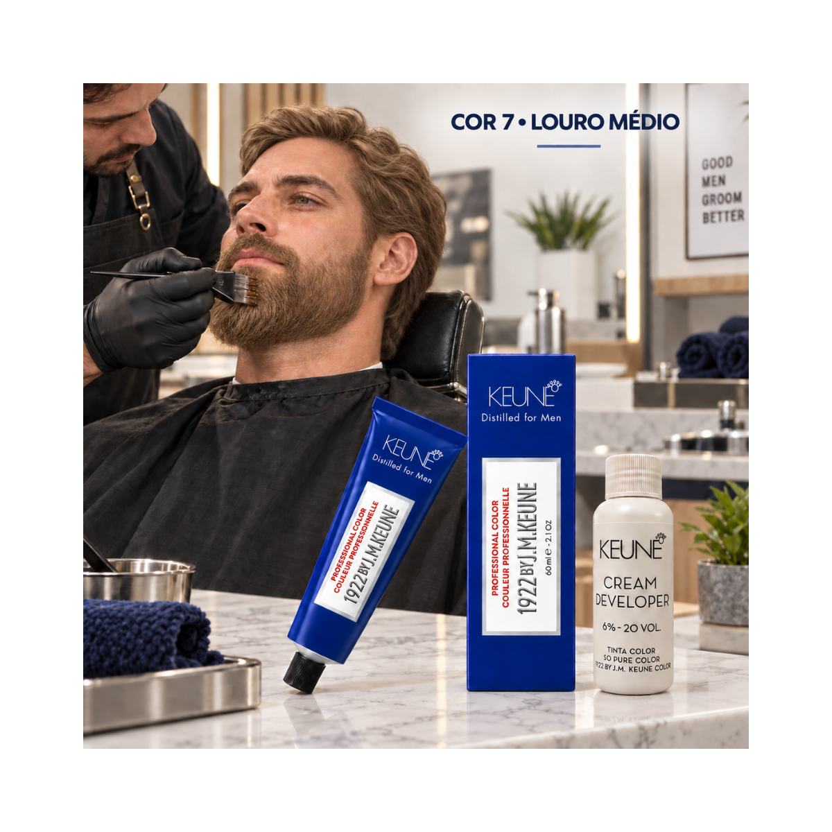 KIT KEUNE FOR MEN 1922 7 LOURO MEDIO + OX 20 VOLUMES