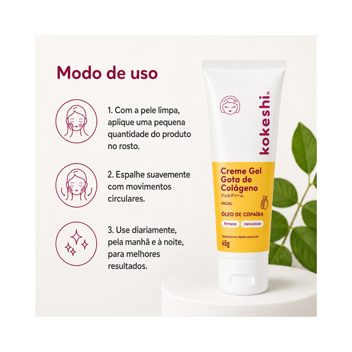 KIT KOKESHI 2 CREMES GEL GOTA DE COLÁGENO