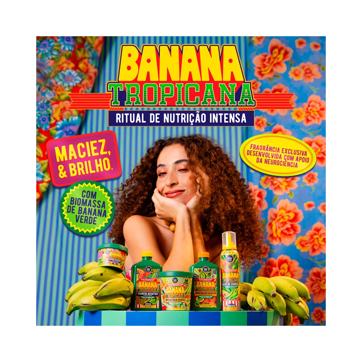 KIT LOLA BANANA TROPICANA SH 250ML + COND 250G + LEAVE-IN 160ML + MASC 230G