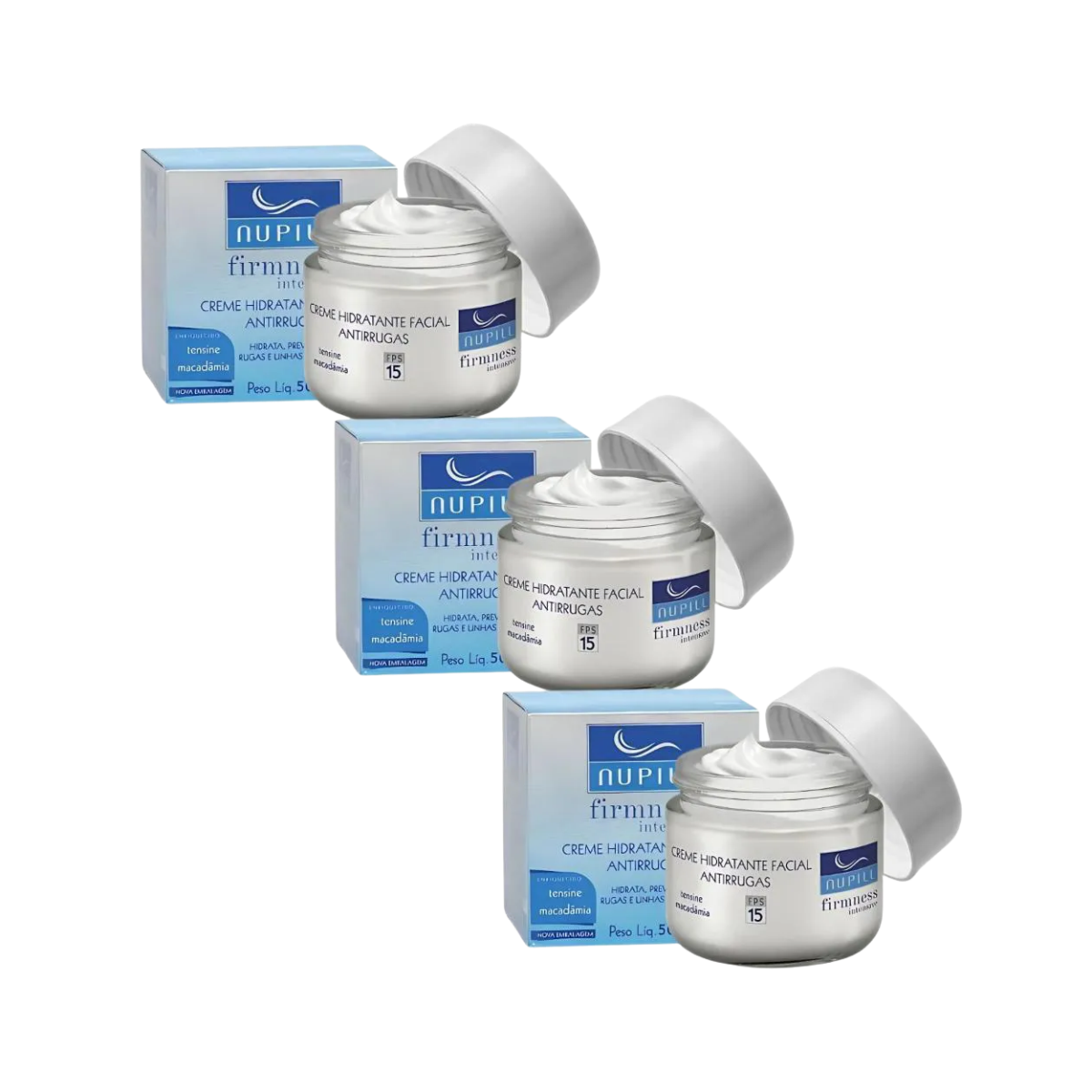 KIT NUPILL C/3 CREME FACIAL ANTIRRUGAS FPS15 TENSINE 50G