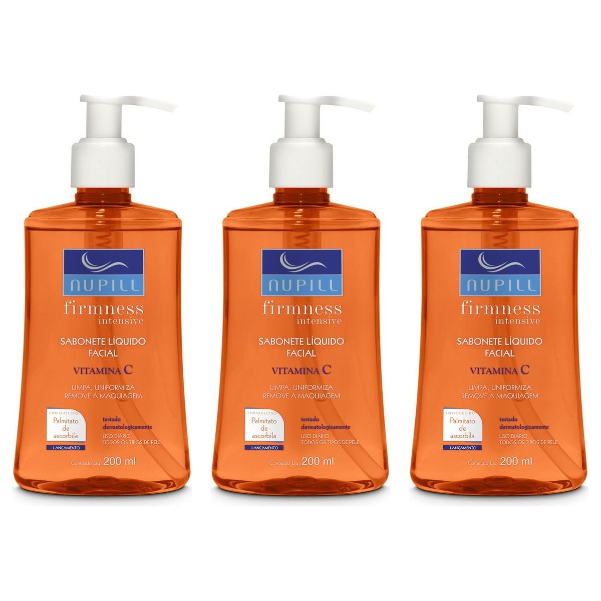 KIT NUPILL COM 3 SABONETES LÍQUIDOS VITAMINA C 3X200ML