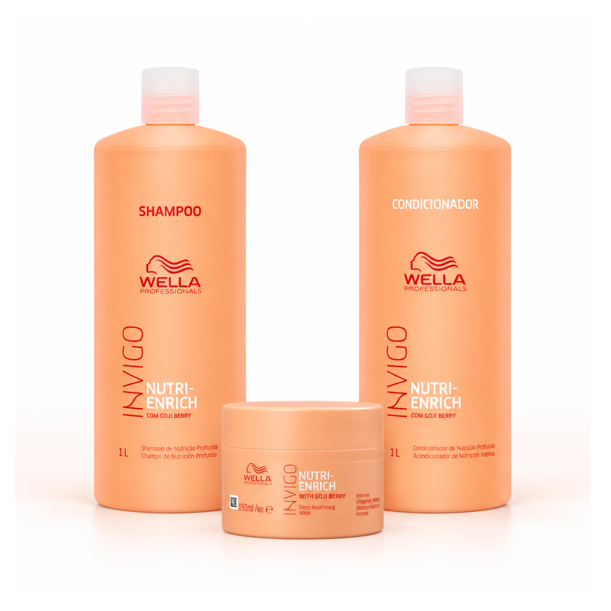 KIT NUTRI ENRICH WELLA SHAMPOO 1L + COND 1L + MÁSCARA 150ML