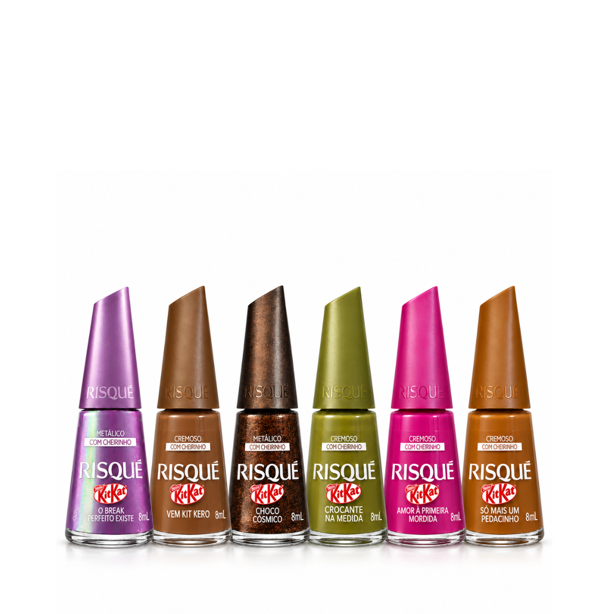 KIT RISQUE 6 ESMALTES 8ML CADA EDIÇÃO KITKAT
