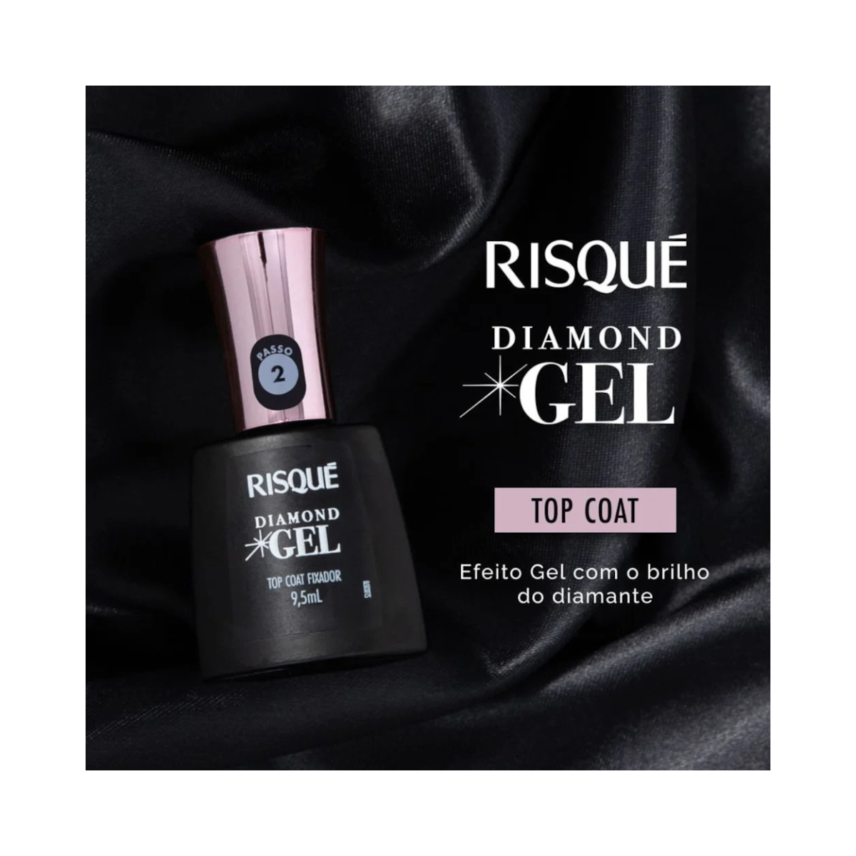 KIT RISQUE C/3 TOP COAT DIAMOND GEL FIXADOR 9,5ML