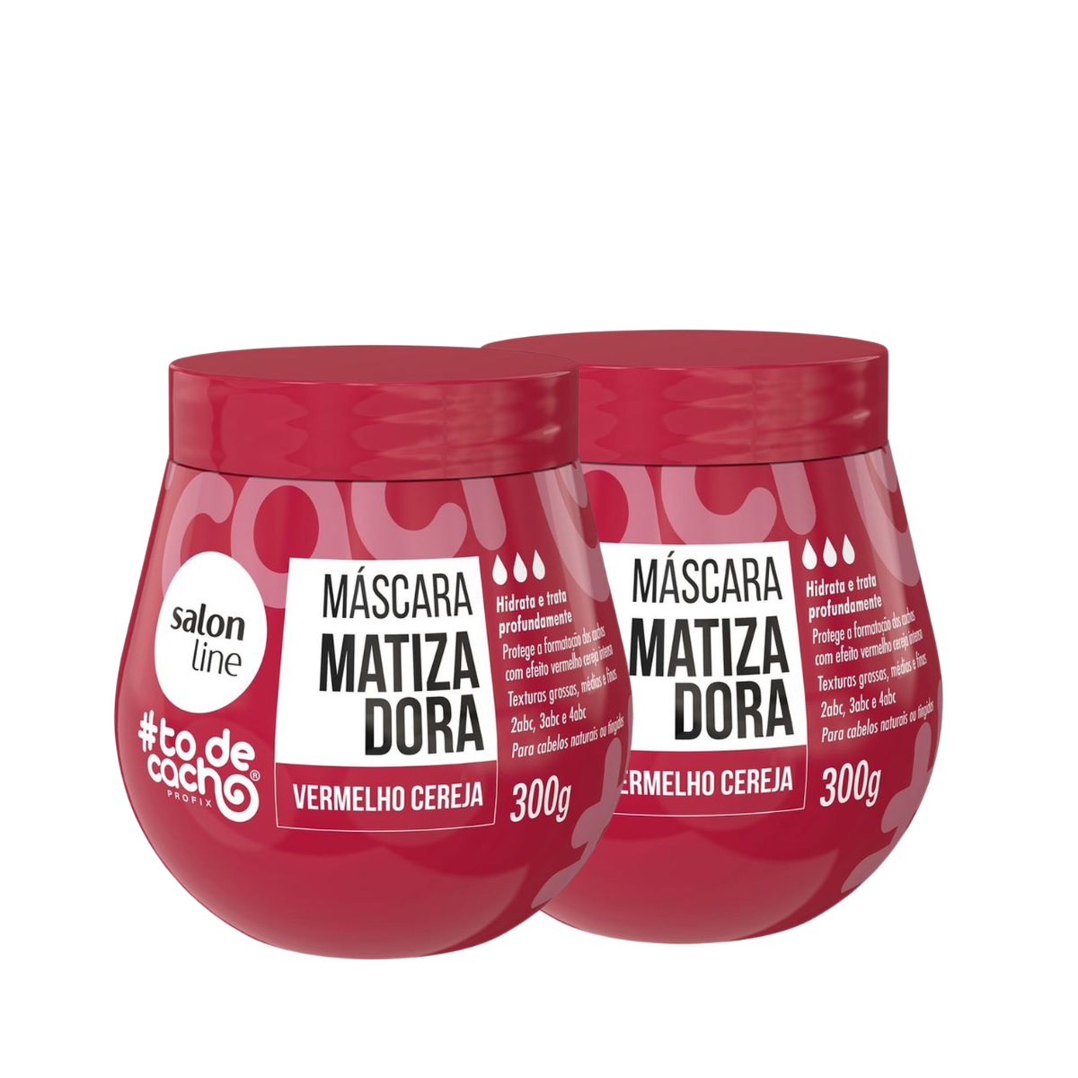 KIT SALON LINE 2 MÁSCARAS MATIZADORA CONDICIONANTE VERMELHO CEREJA SALON LINE 30