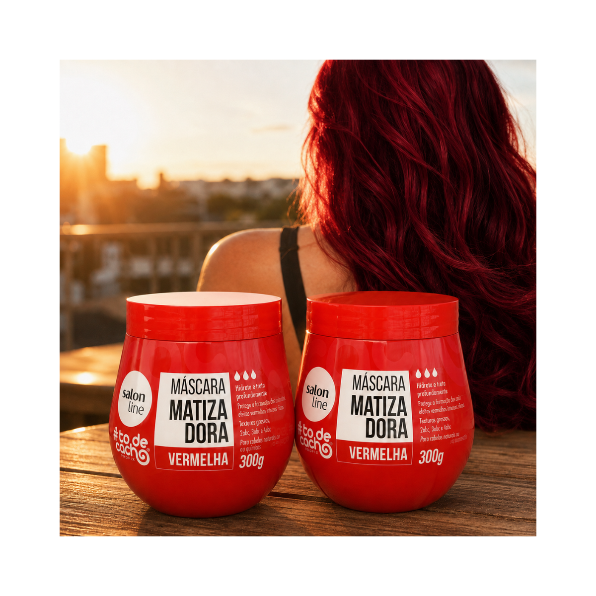 KIT SALON LINE MÁSCARA MATIZADORA #TODECACHO VERMELHA 300G