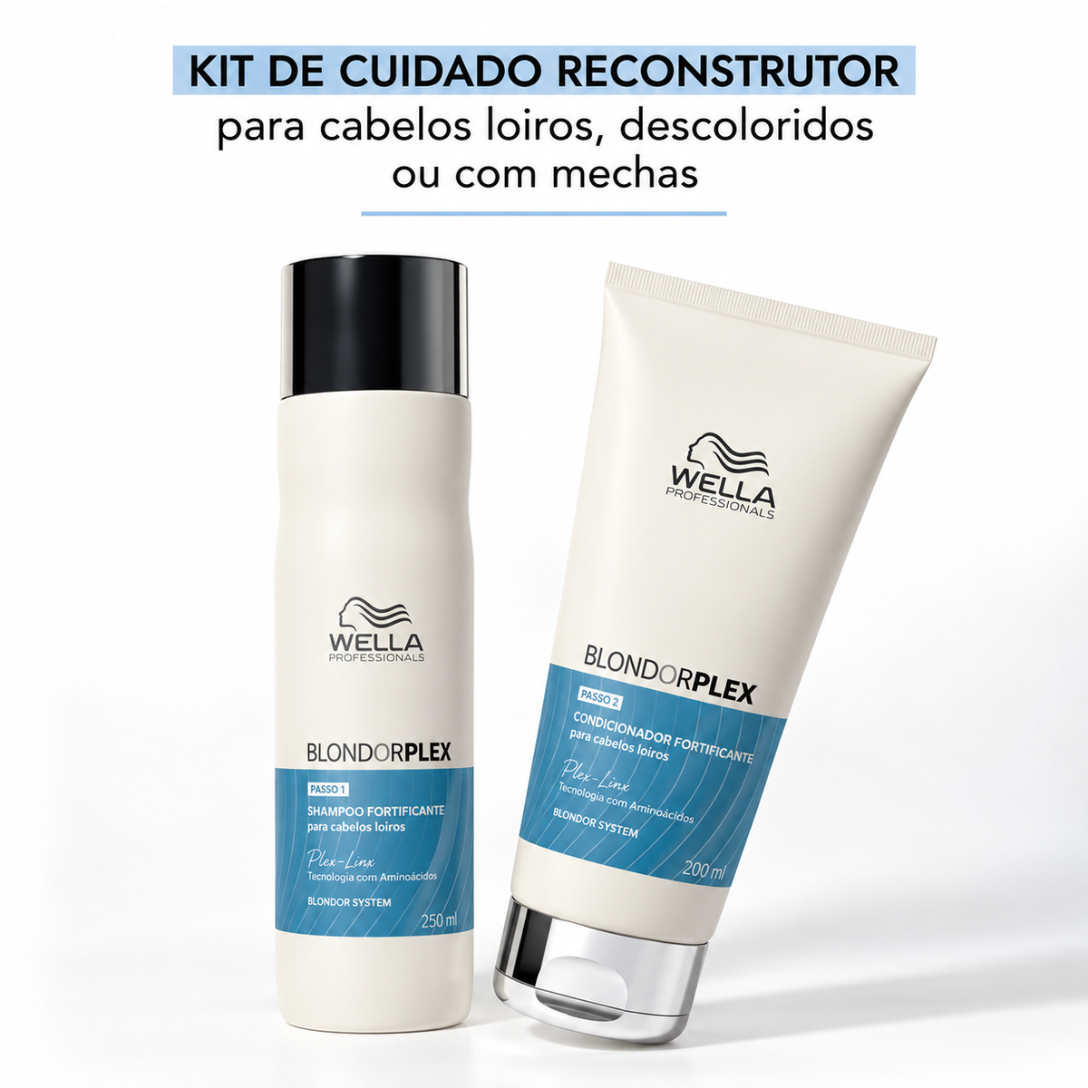 KIT WELLA BLONDOR PLEX SHAMPOO 250ML + CONDICIONADOR 200ML