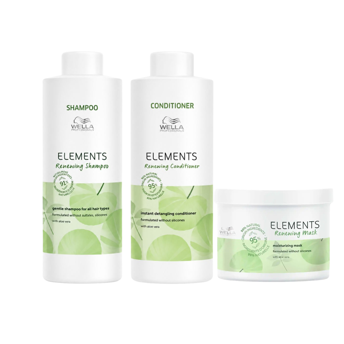 KIT WELLA ELEMENTS SH 1L + COND 1L + MASC 500ML