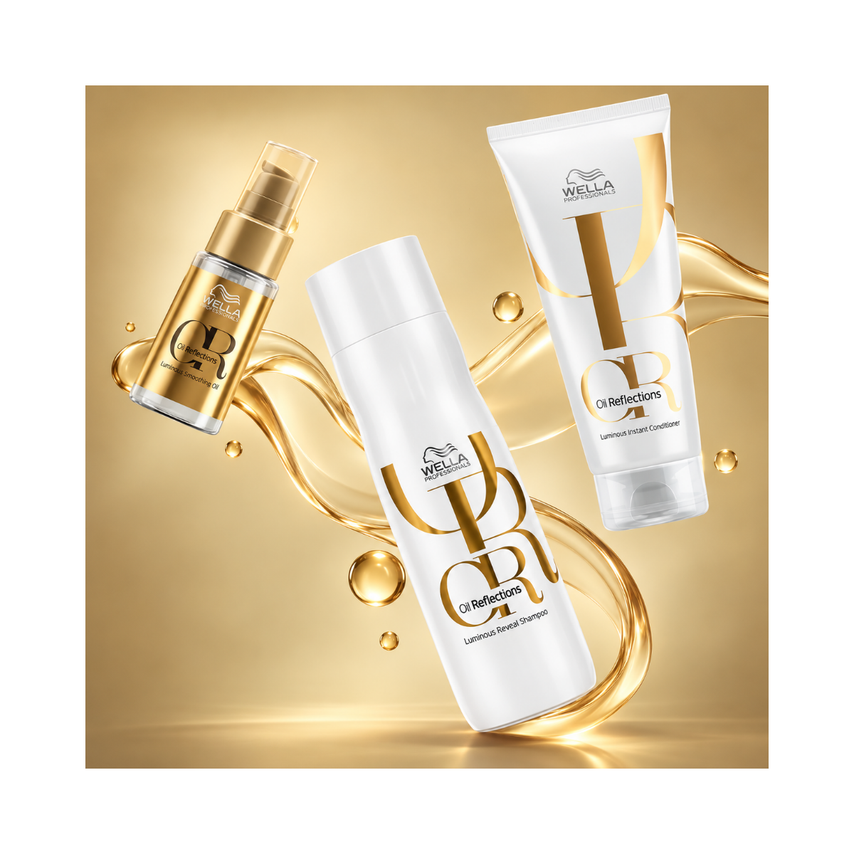 KIT WELLA OIL REFLECTIONS SHAMPOO 250ML + CONDICIONADOR 200ML + ÓLEO CAPILAR 30M