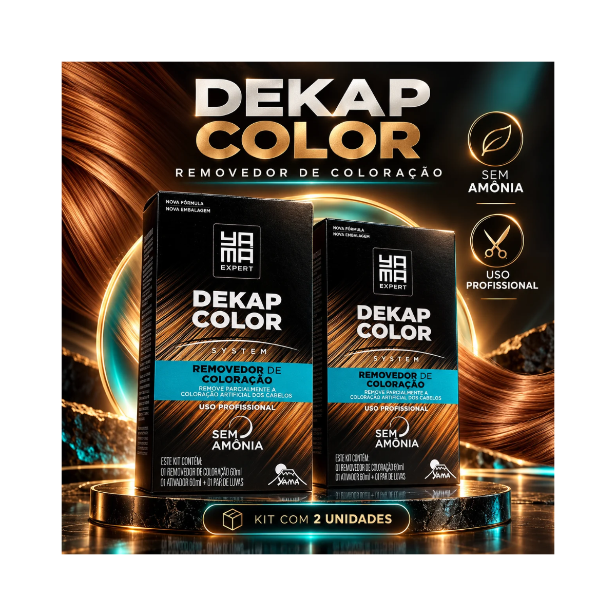 KIT YAMA COM 2 DEKAPCOLOR REMOVEDORES DE COLORAÇÃO 2X120ML