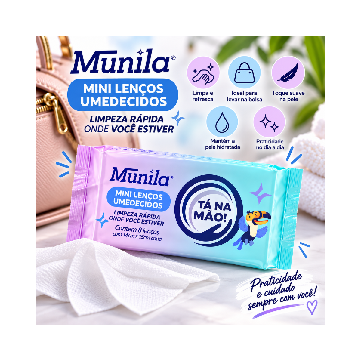 LENCO UMEDECIDO MUNILA TA NA MAO C/8