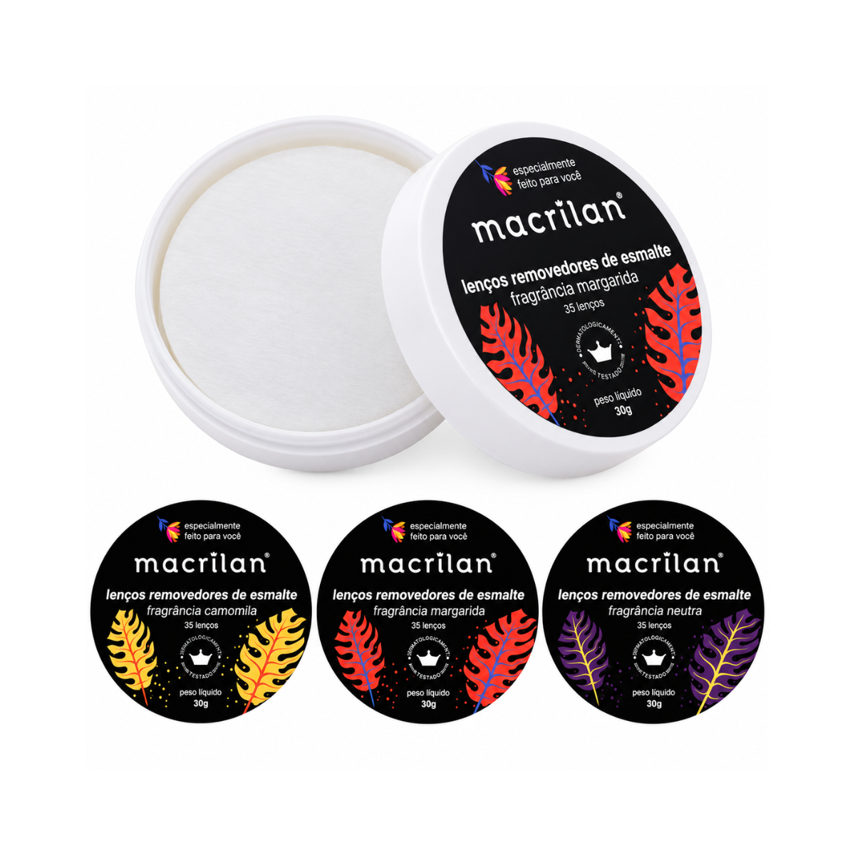 LENÇOS REMOVEDORES DE ESMALTE MACRILAN RE-01