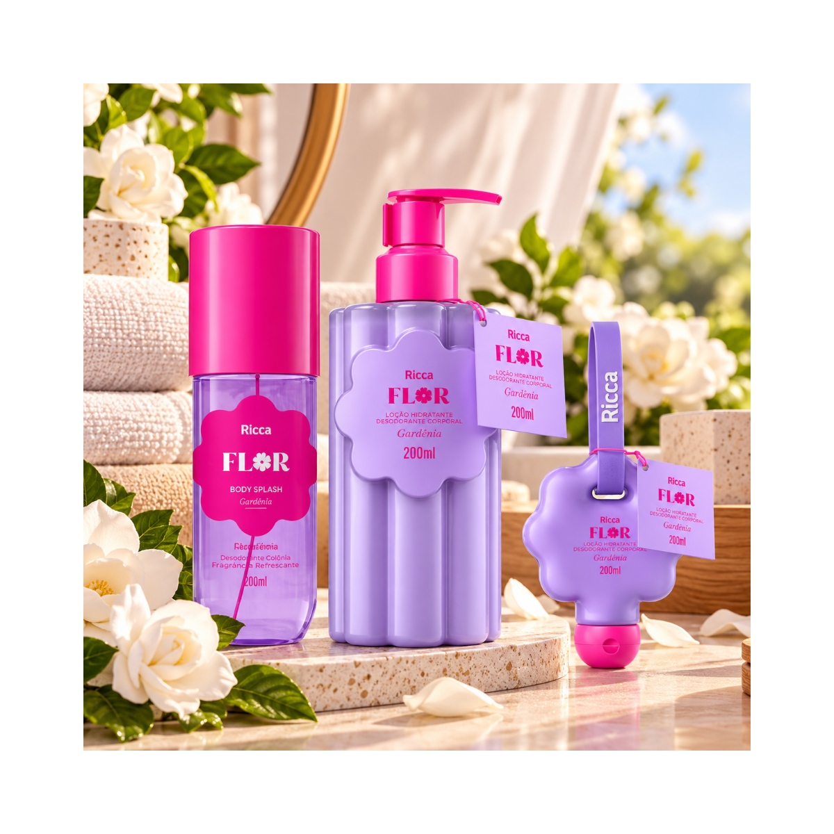 LOÇÃO HIDRATANTE DEO CORPORAL RICCA FLOR GARDÊNIA 200ML