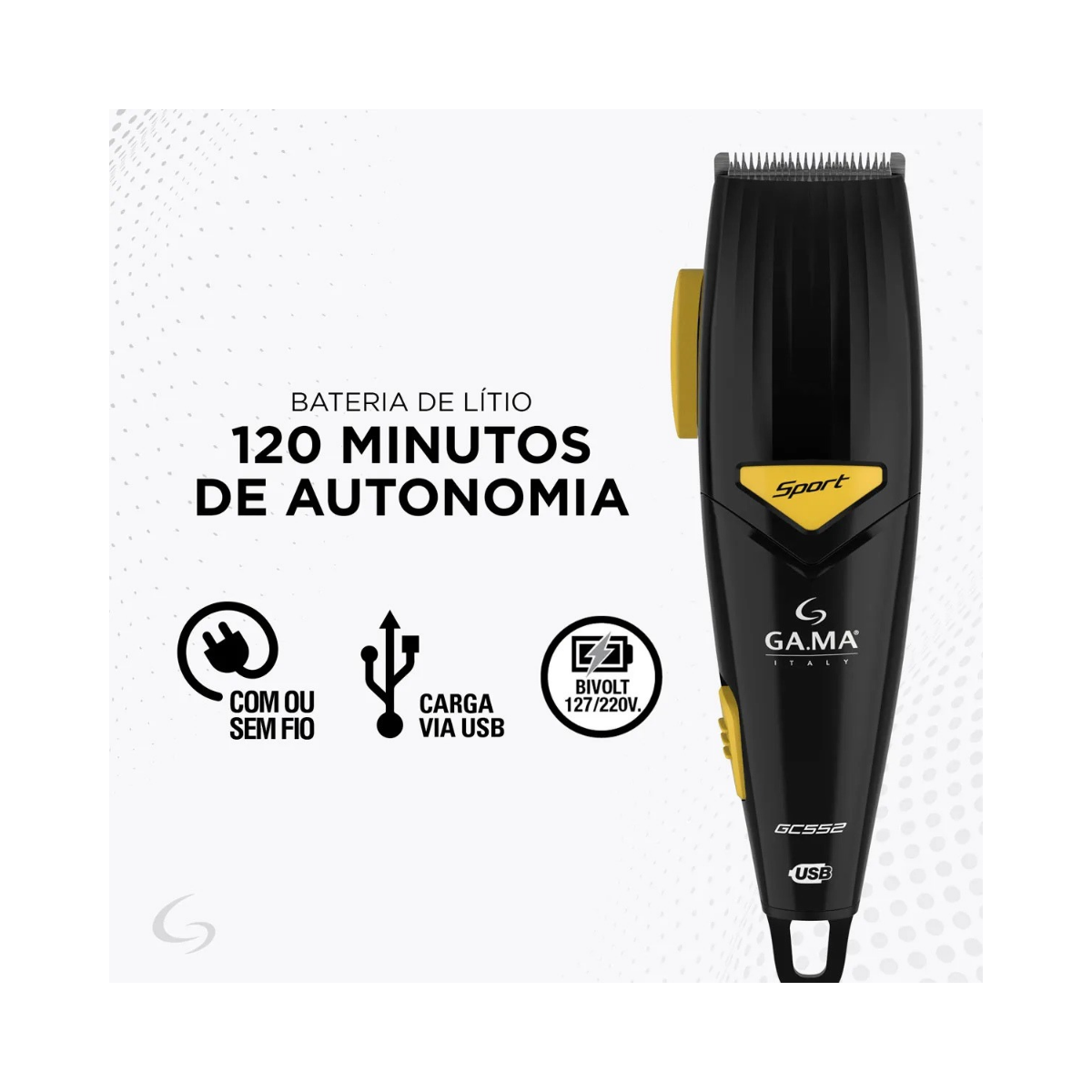 MÁQUINA DE CORTE GC552 SPORT BIVOLT - USB GAMA ITALY