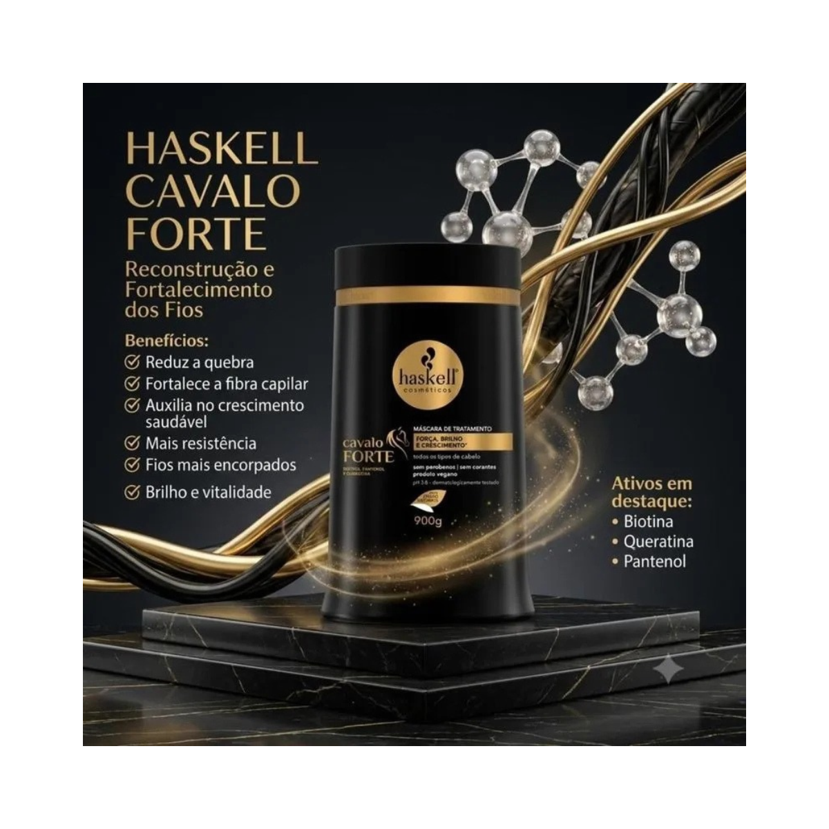 MÁSCARA DE TRATAMENTO CAVALO FORTE HASKELL 900G