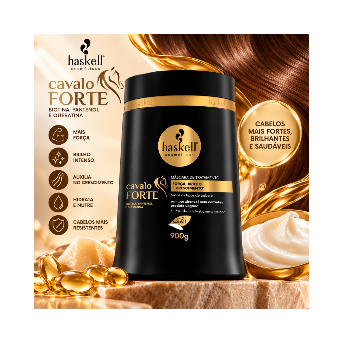 MÁSCARA DE TRATAMENTO CAVALO FORTE HASKELL 900G