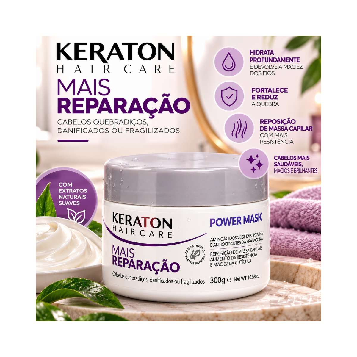 MÁSCARA KERATON MAIS REPARAÇÃO KERT 300G
