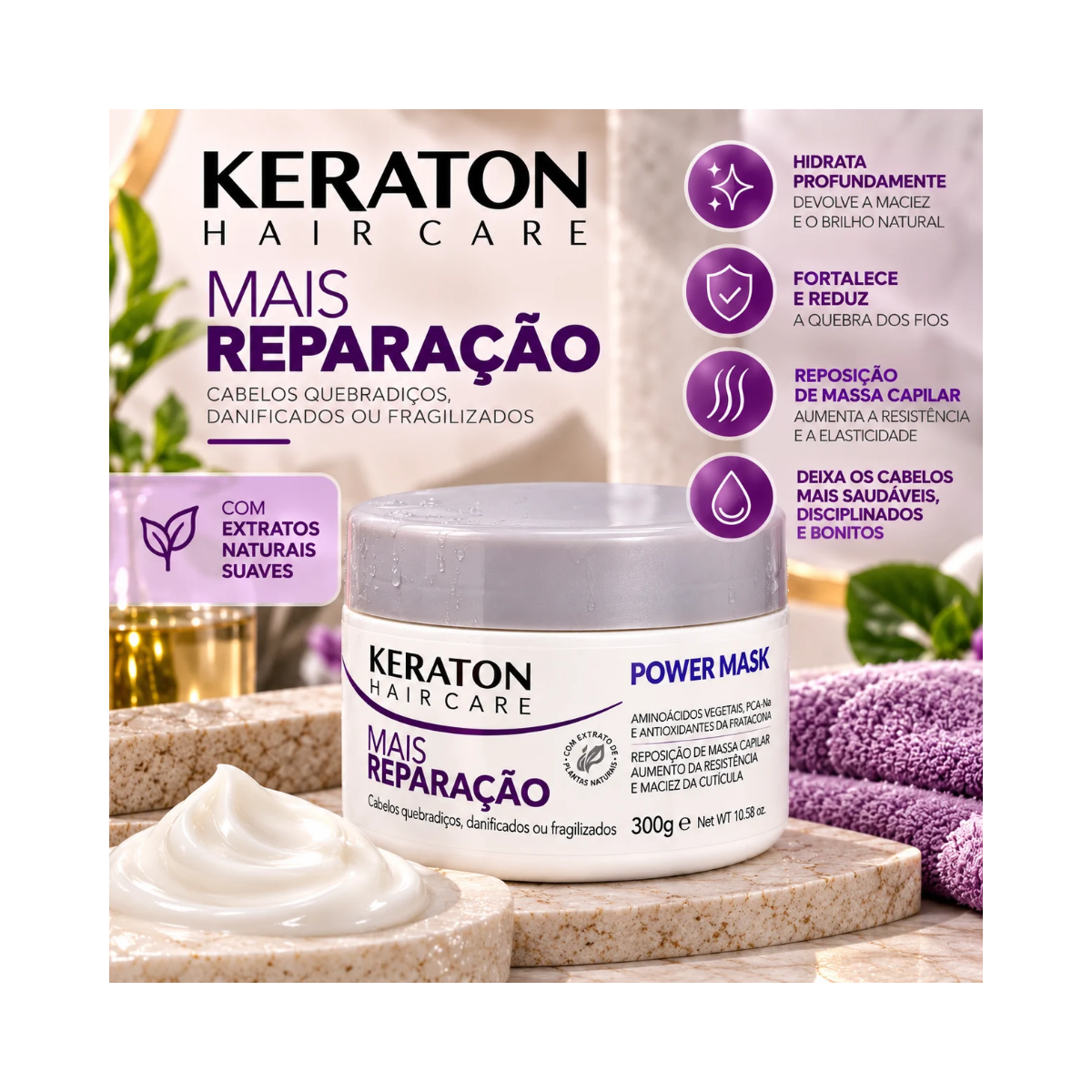 MÁSCARA KERATON MAIS REPARAÇÃO KERT 300G