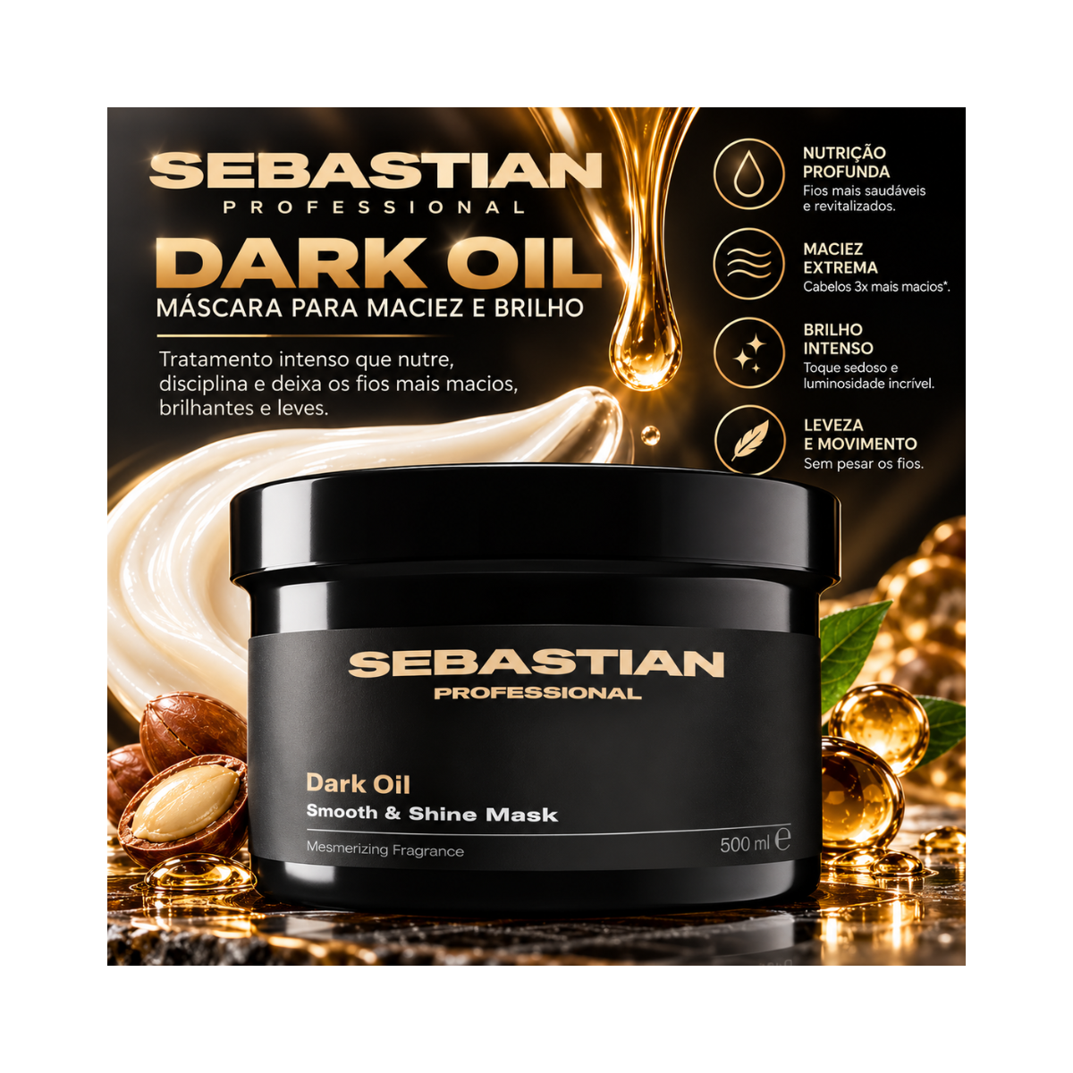 MÁSCARA SEBASTIAN PROFESSIONAL DARK OIL 500ML