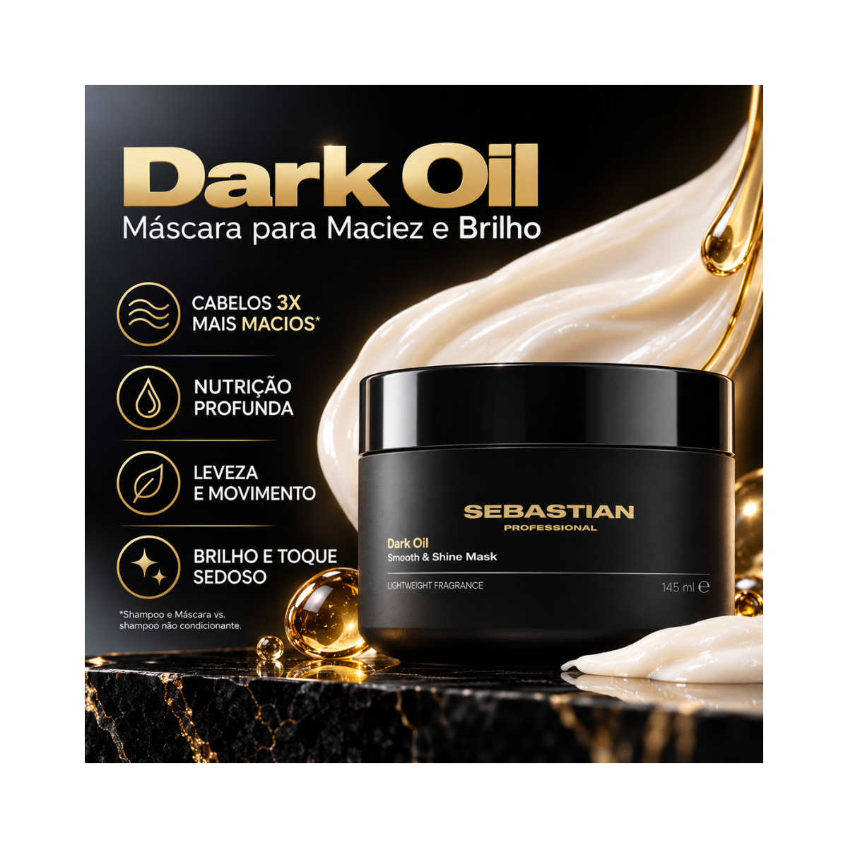 MÁSCARA SEBASTIAN PROFESSIONAL DARK OIL 145ML