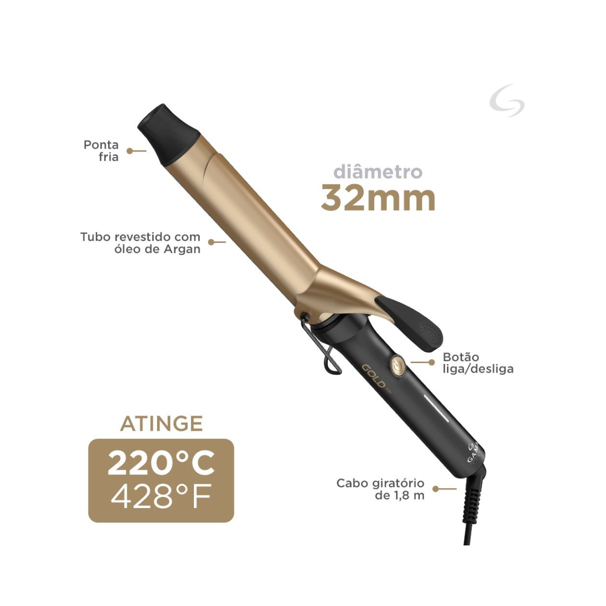 MODELADOR GOLD ION GAMA ITALY 32MM BIVOLT