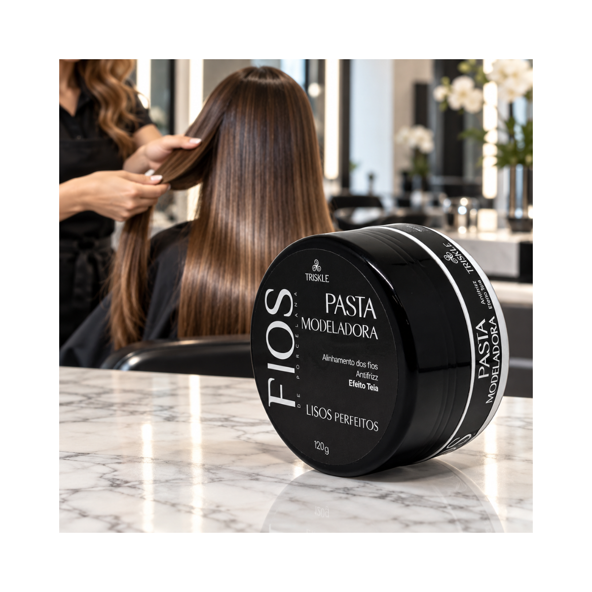 PASTA MODELADORA FIOS DE PORCELANA LISOS PERFEITOS TRISKLE 120G