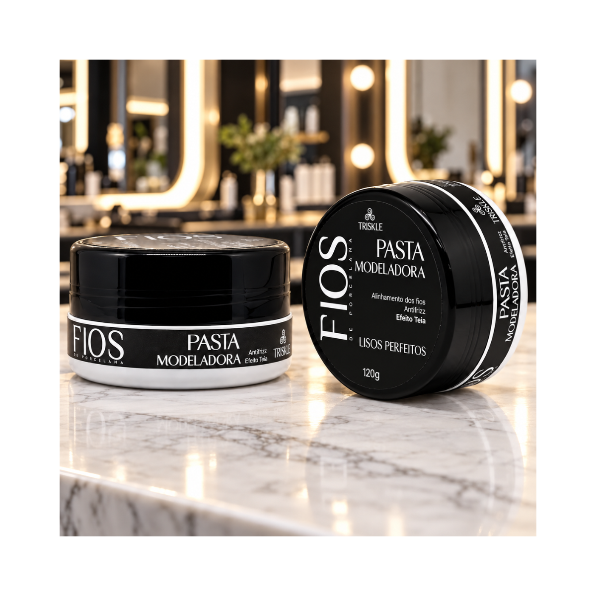 PASTA MODELADORA FIOS DE PORCELANA LISOS PERFEITOS TRISKLE 120G