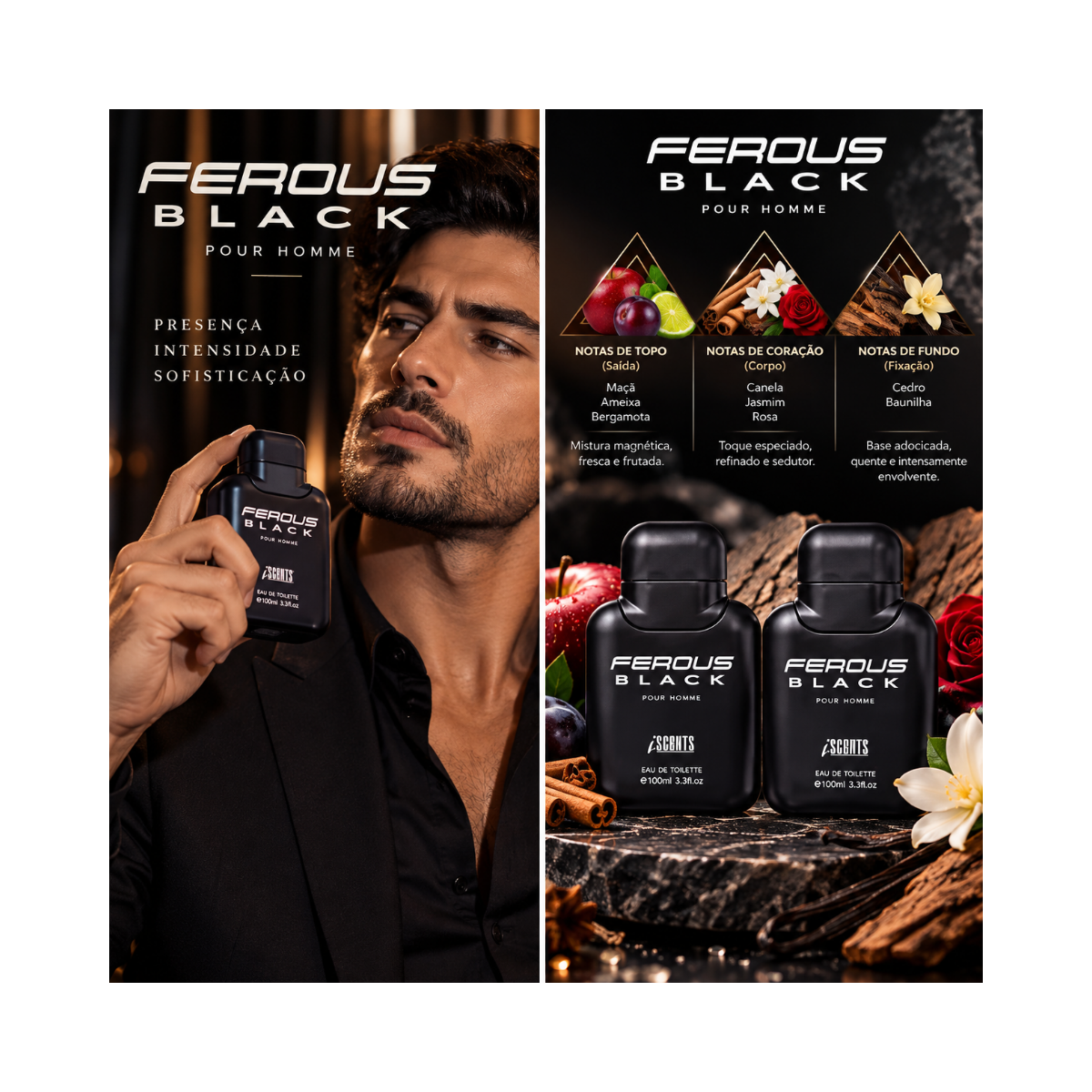PERFUME I-SCENTS EDT MASCULINO BLACK FEROUS 100ML