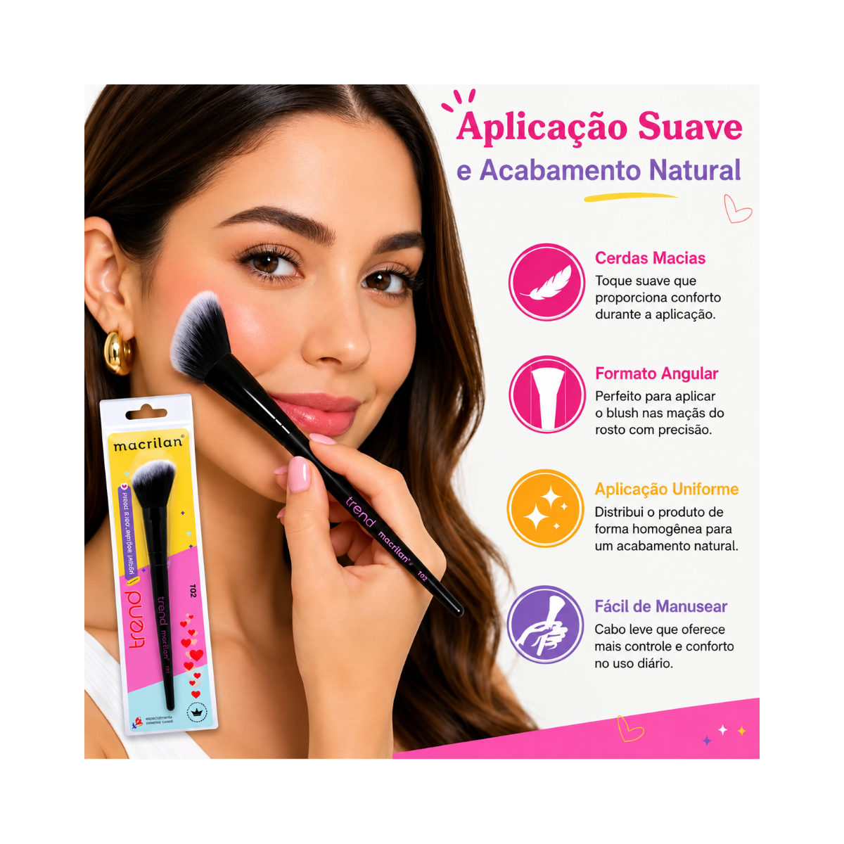 PINCEL ANGULAR PARA BLUSH MACRILAN T02