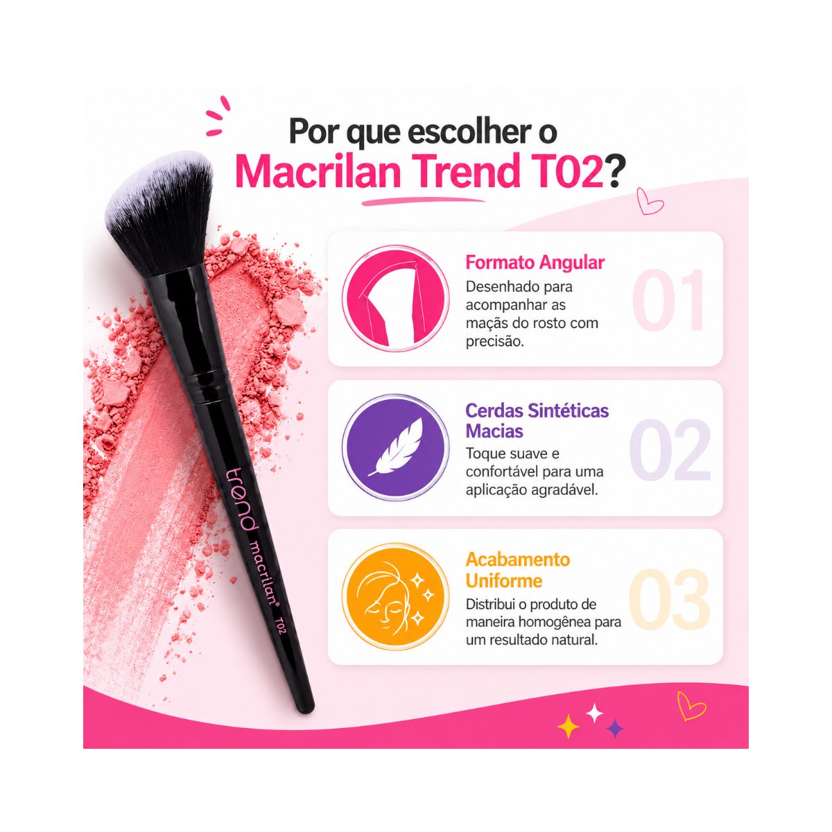 PINCEL ANGULAR PARA BLUSH MACRILAN T02
