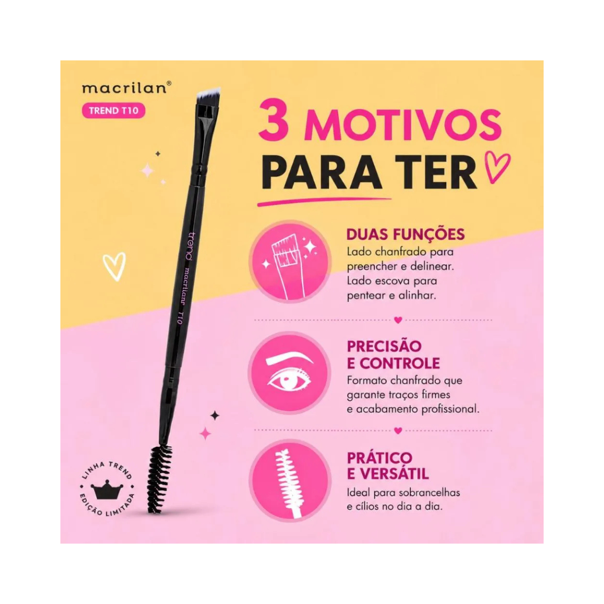 PINCEL MACRILAN DUPLO ESCOVA E CHANFRADO T10