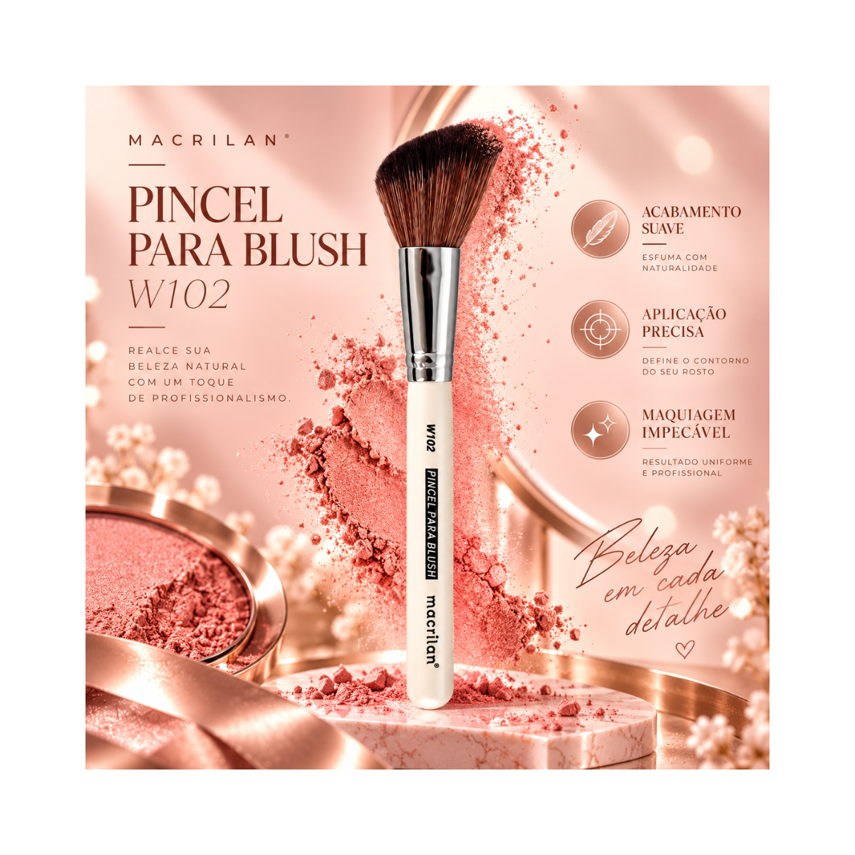 PINCEL PARA BLUSH MACRILAN W102