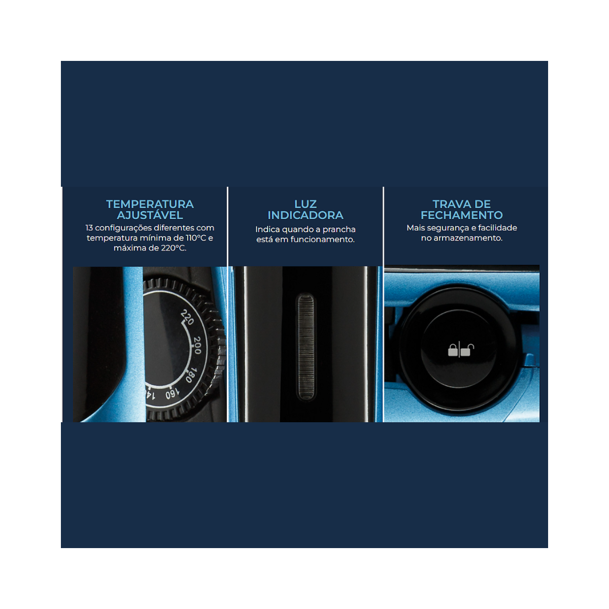 PRANCHA TITANIUM BLUE BRITÂNIA BIVOLT