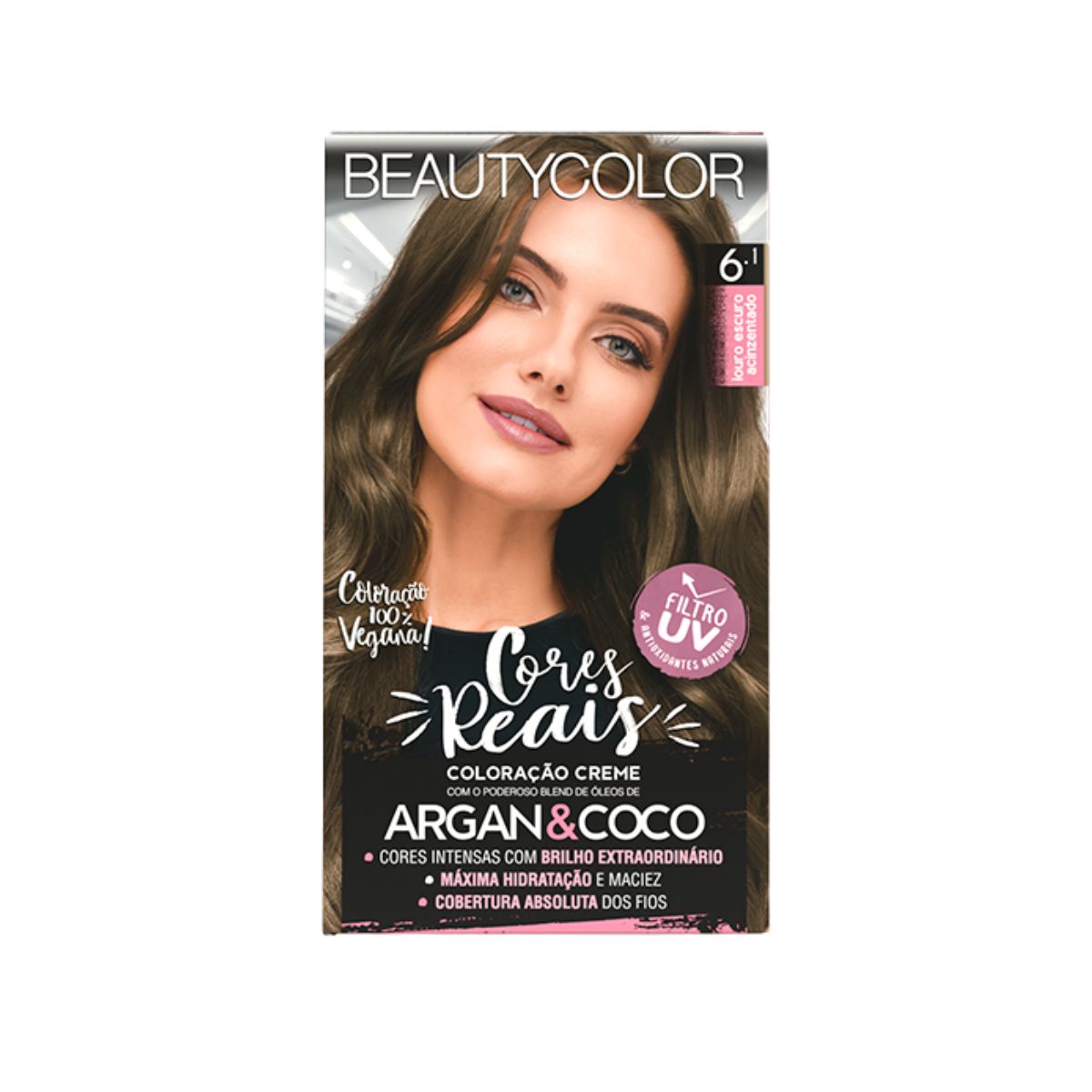 COLORAÇÃO KIT 6.1 LOURO ESCURO ACINZENTADO BEAUTY COLOR