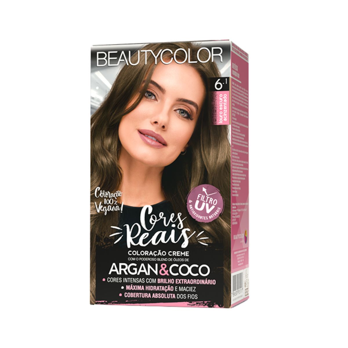 COLORAÇÃO KIT 6.1 LOURO ESCURO ACINZENTADO BEAUTY COLOR
