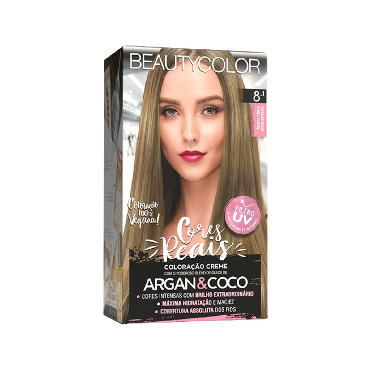 COLORAÇÃO KIT 8.1 LOURO CLARO ACINZENTADO BEAUTY COLOR