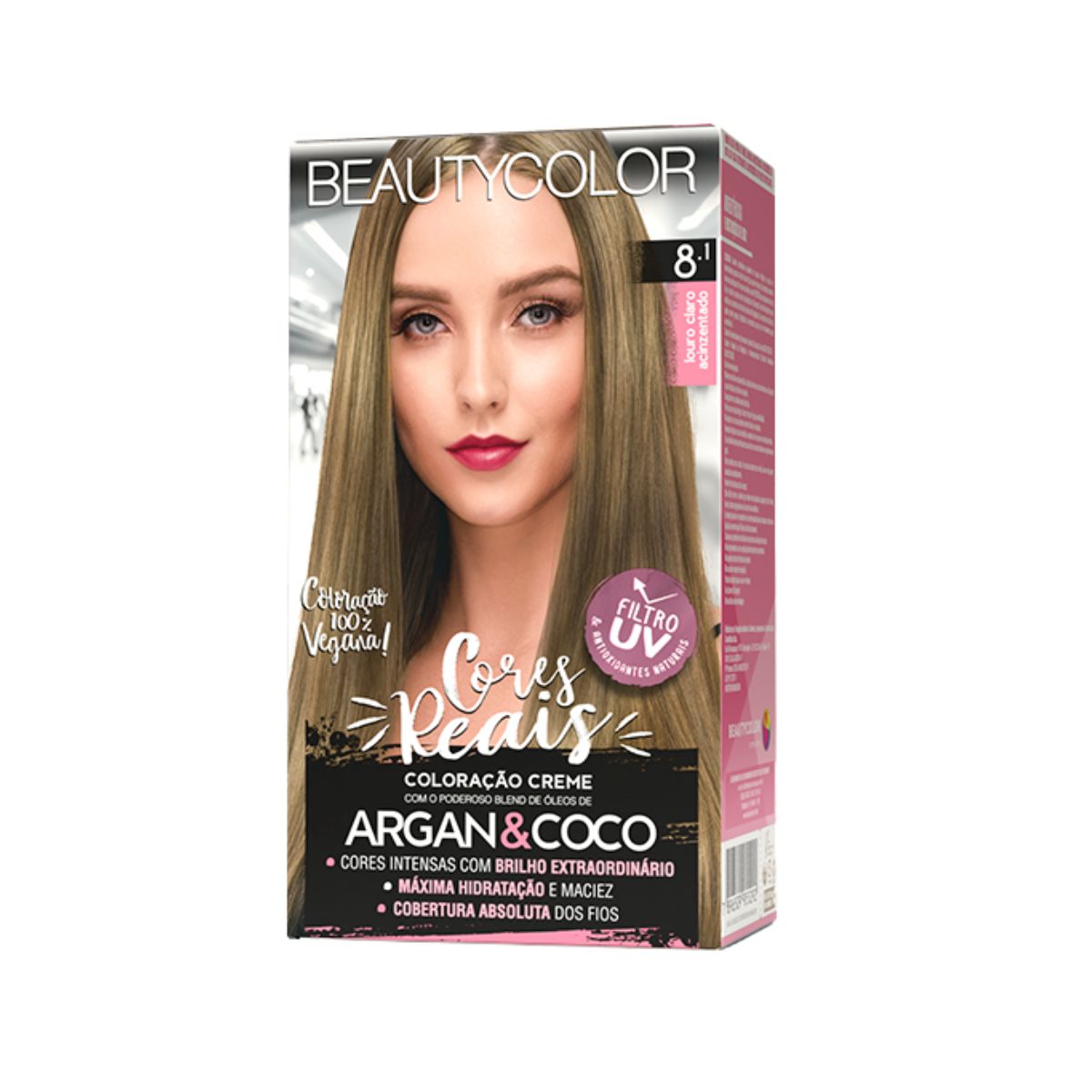 COLORAÇÃO KIT 8.1 LOURO CLARO ACINZENTADO BEAUTY COLOR