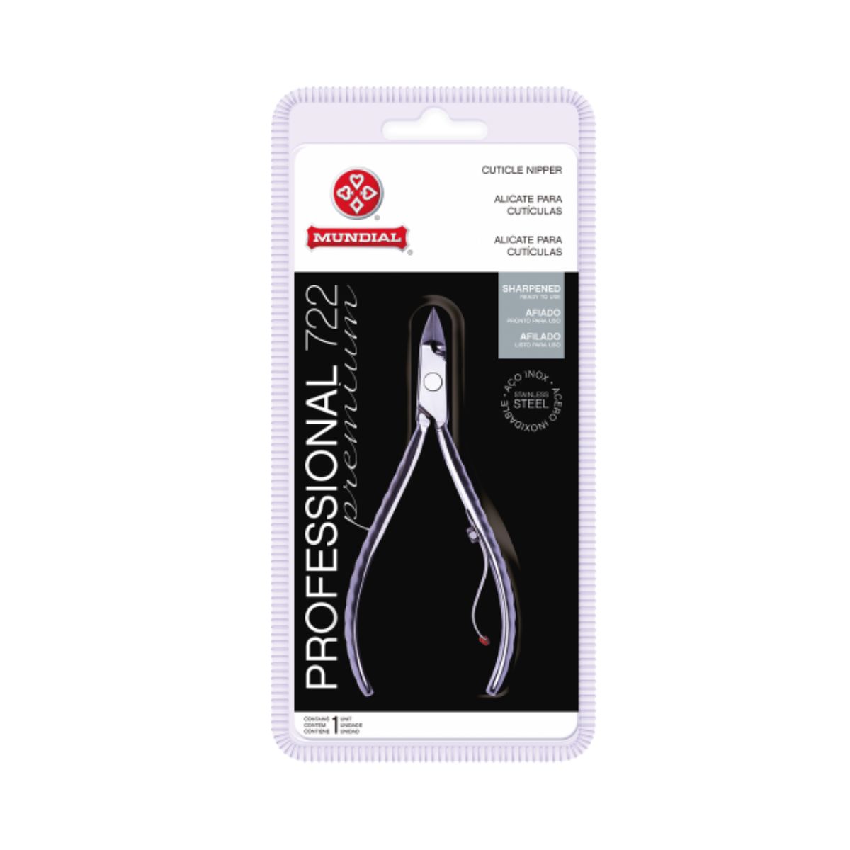 ALICATE DE CUTÍCULAS PROFISSIONAL 722 INOX MUNDIAL