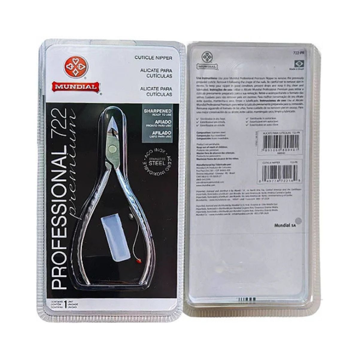 ALICATE DE CUTÍCULAS PROFISSIONAL 722 INOX MUNDIAL