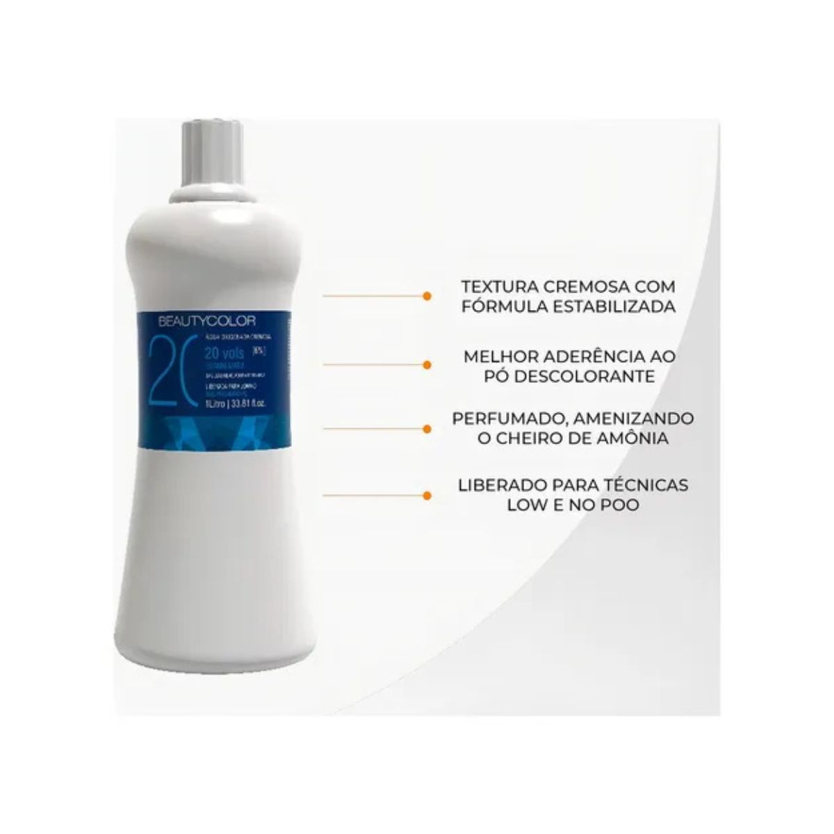 ÁGUA OXIGENADA CREMOSA 20 VOLUMES BEAUTY COLOR 1000ML
