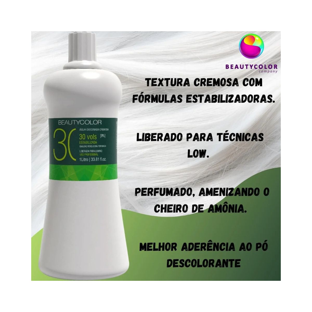 ÁGUA OXIGENADA CREMOSA 30 VOLUMES BEAUTY COLOR 1000ML