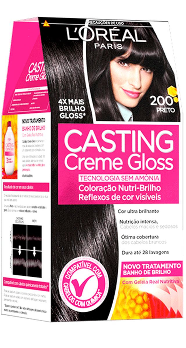 TONALIZANTE CASTING CREME GLOSS 200 PRETO LOREAL PARIS