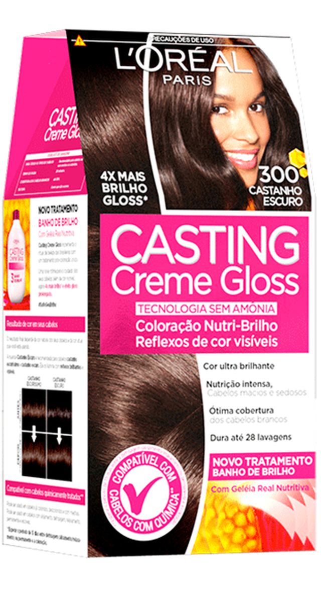 TONALIZANTE CASTING CREME GLOSS 300 CASTANHO ESCURO LOREAL PARIS