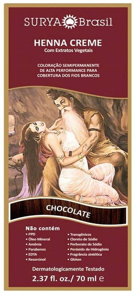 HENNA EM CREME CHOCOLATE SURYA BRASIL 70ML