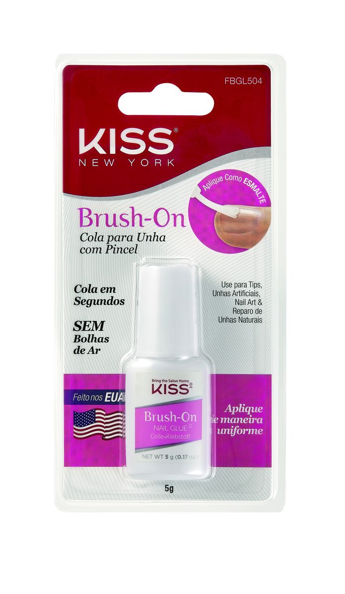 COLA PARA UNHAS POSTIÇAS BRUSH - ON KISS NEW YORK 5G