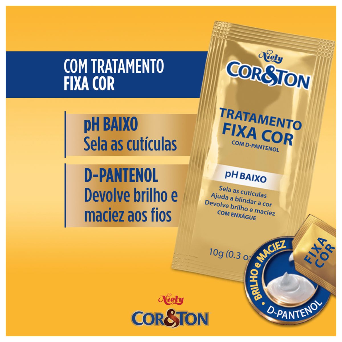 COLORAÇÃO COR&TON 7.7 MARROM DOURADO NIELY 50G