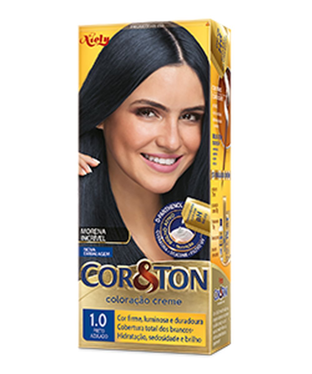 COLORAÇÃO COR&TON 1.0 PRETO AZULADO NIELY 50G