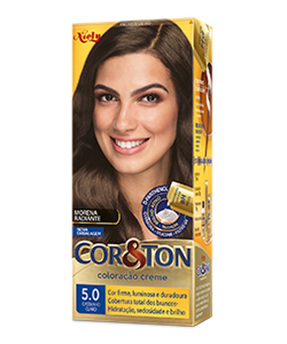 COLORAÇÃO COR&TON 5.0 CASTANHO CLARO NIELY 50G