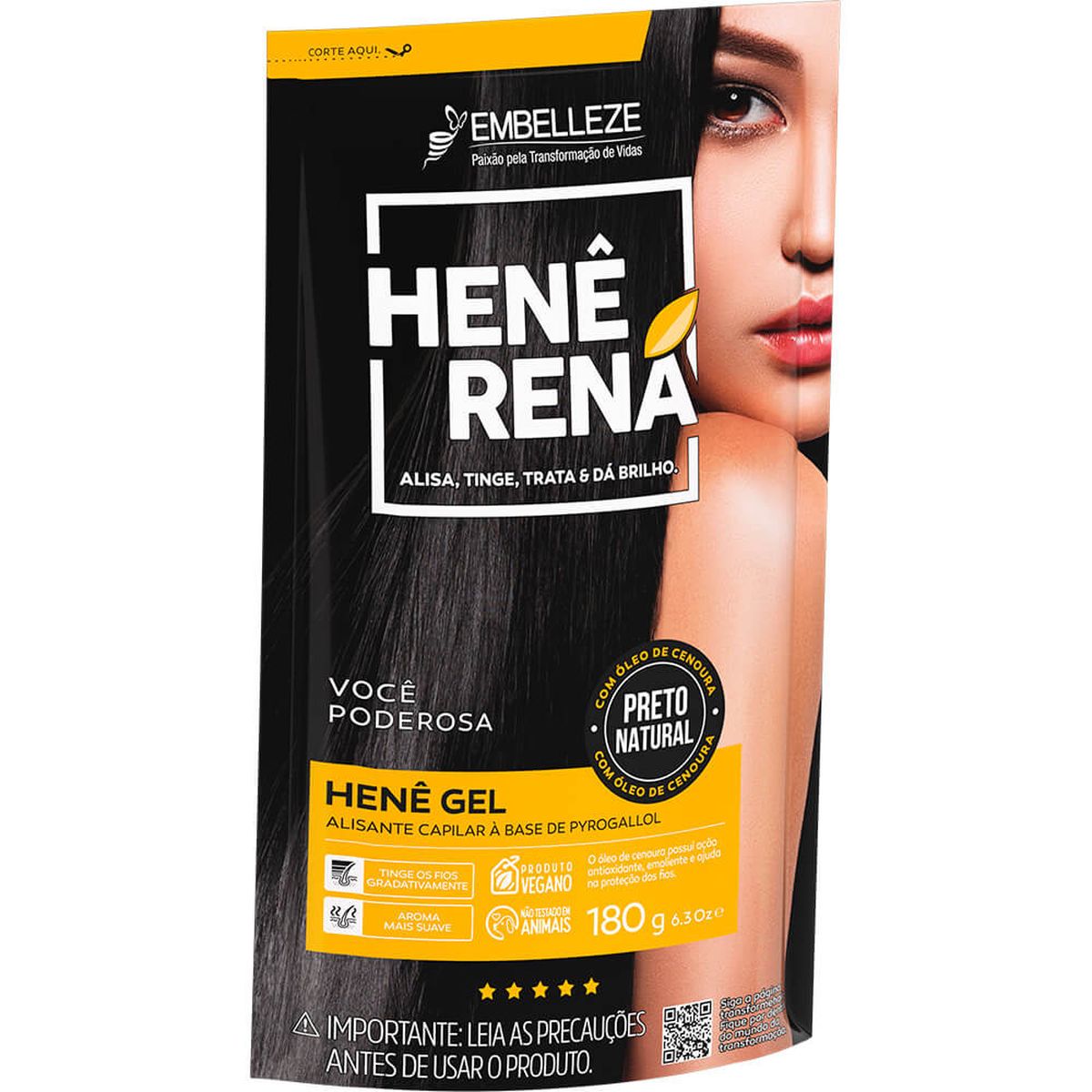 HENÊ EMBELLEZE RENÁ PRETO NATURAL 180G