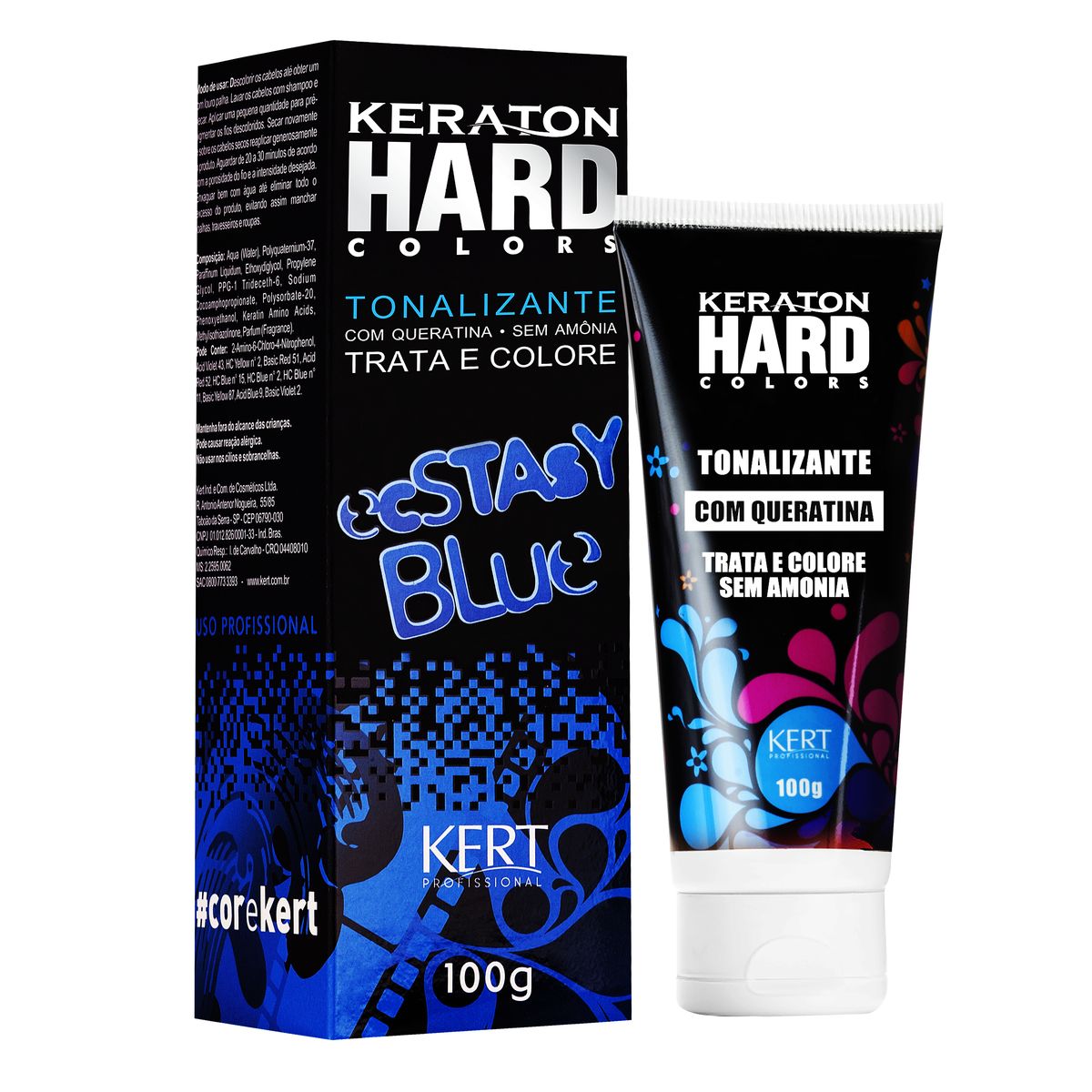 TONALIZANTE KERATON HARD COLORS ECSTASY BLUE KERT 100G